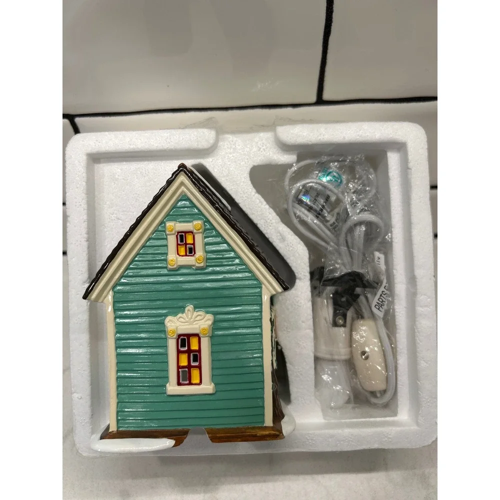 Dept 56 Snow Village Let's Play House Lighted Building 56.55173 Teal Playhouse